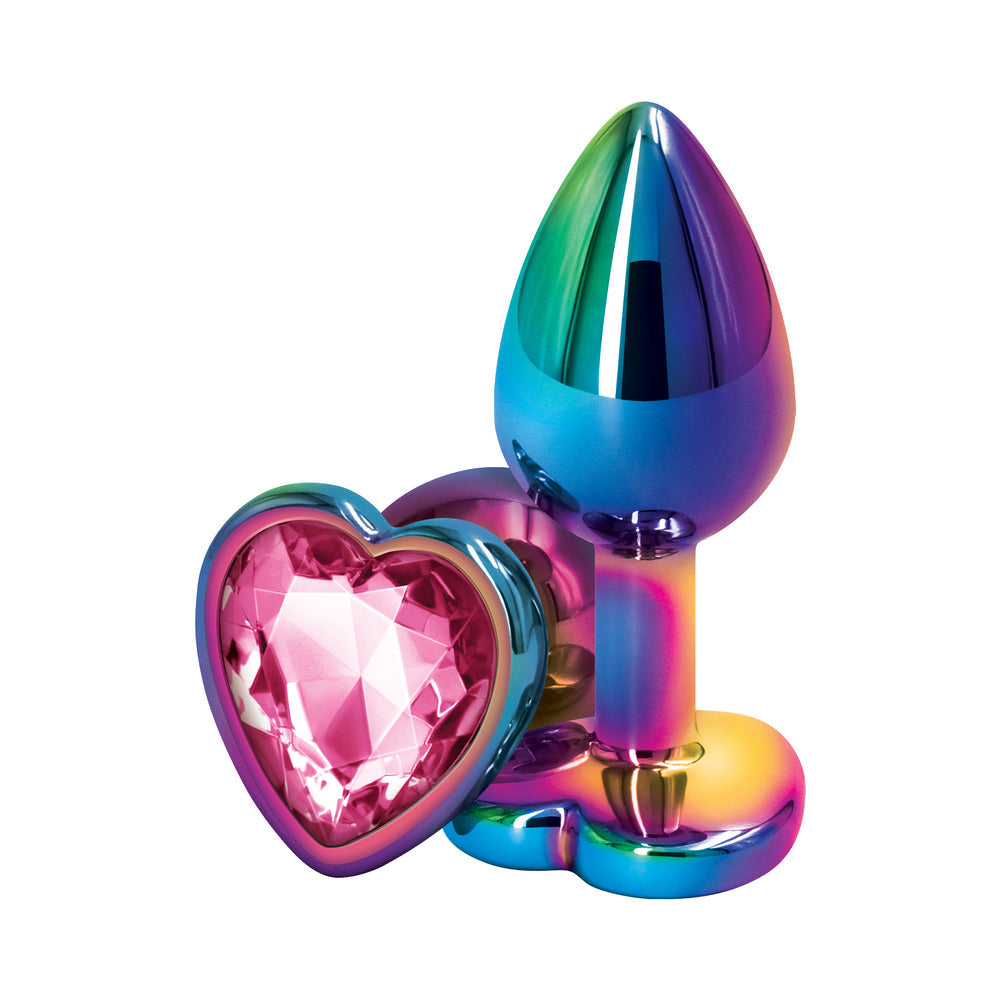 NS Novelties Rear Assets Metal Heart Plug Multicolor 7