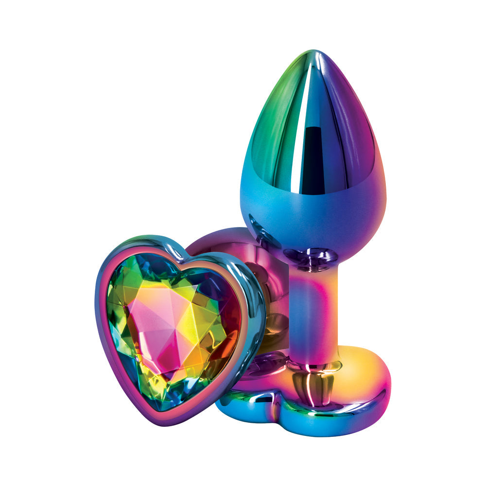 NS Novelties Rear Assets Metal Heart Plug Multicolor 8
