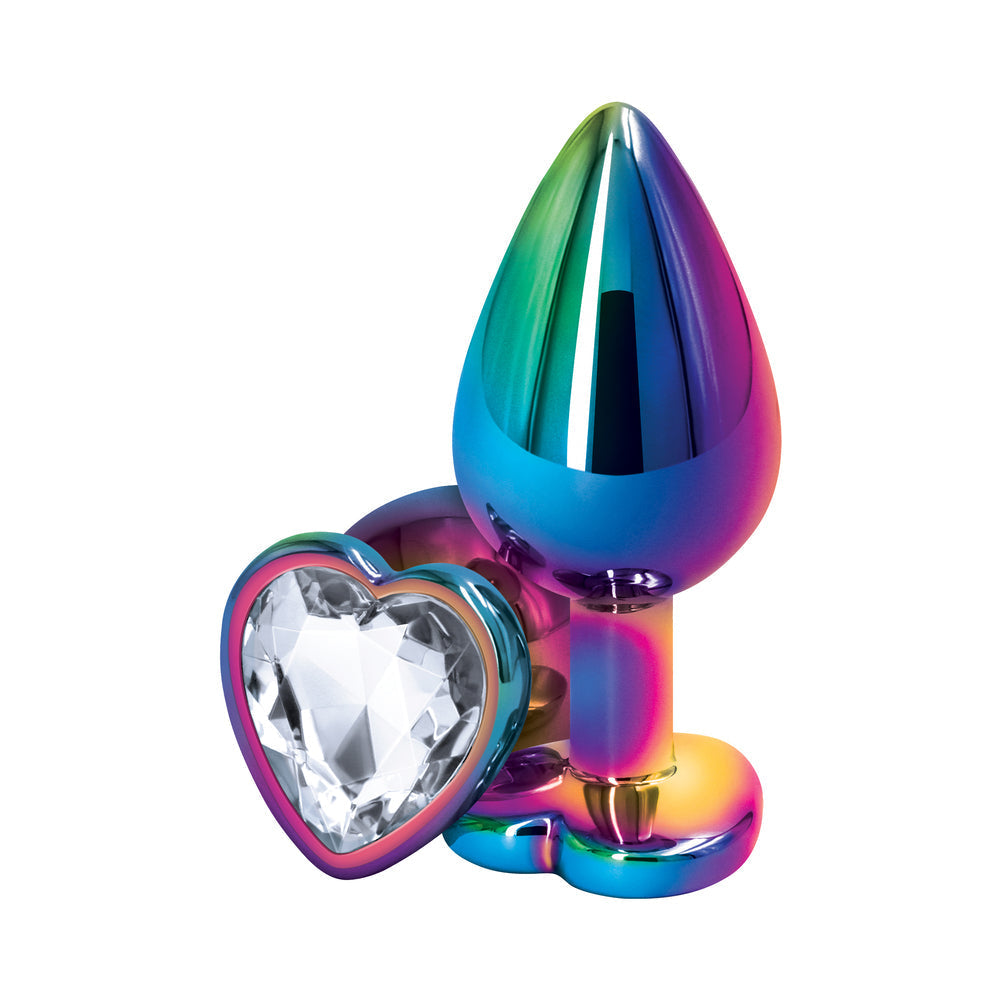 NS Novelties Rear Assets Metal Heart Plug Multicolor 9