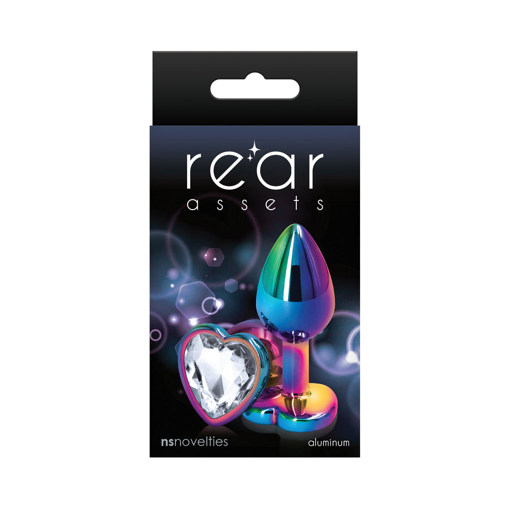 NS Novelties Rear Assets Metal Heart Plug Multicolor 