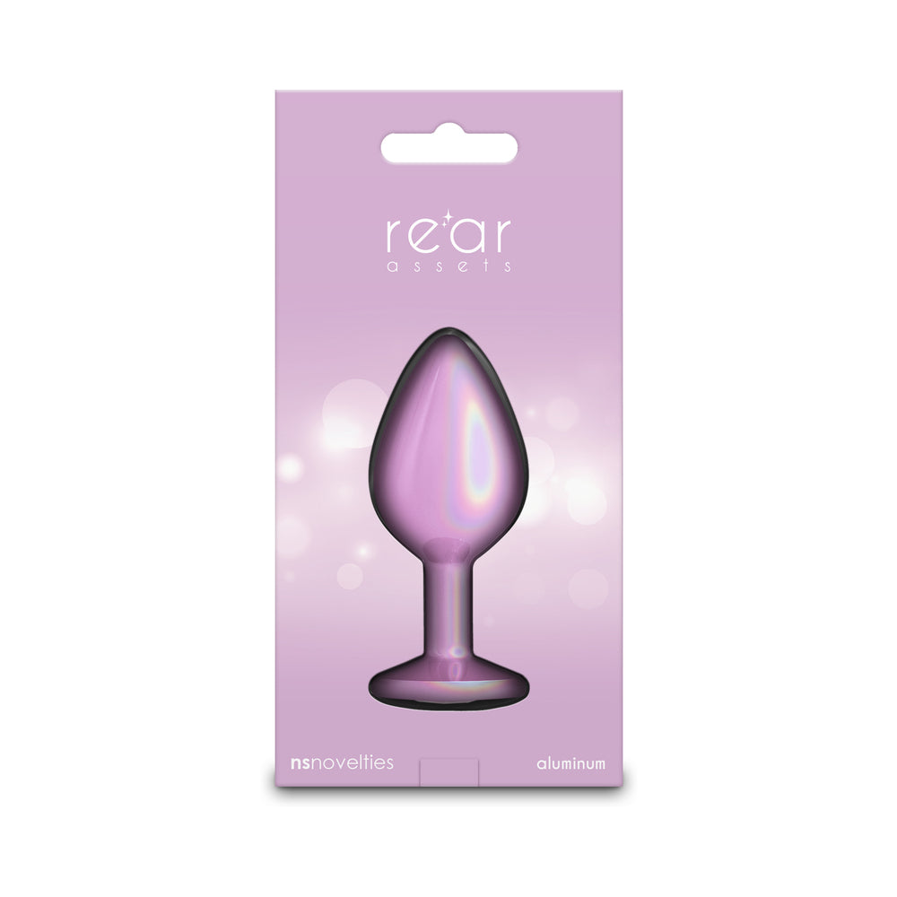 NS Novelties Rear Assets Metal Plug Iridescent Pink Medium 3