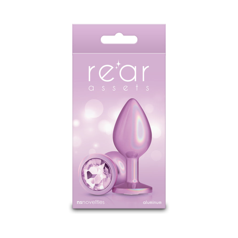 NS Novelties Rear Assets Metal Plug Iridescent Pink Medium 