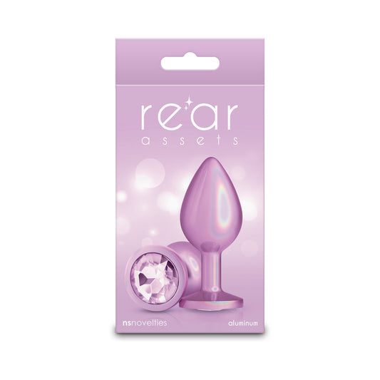 NS Novelties Rear Assets Metal Plug Iridescent Pink Medium 