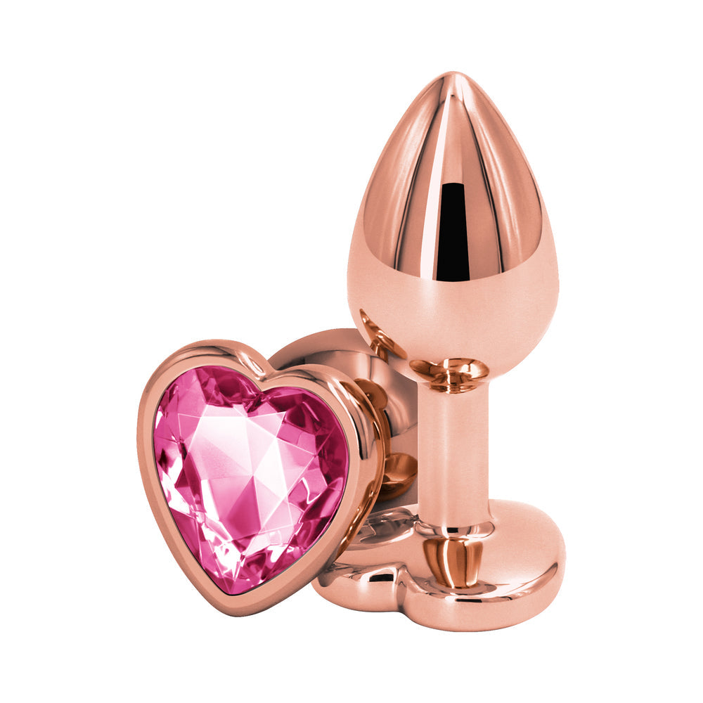 NS Novelties Rear Assets Rose Gold Heart Plug 10