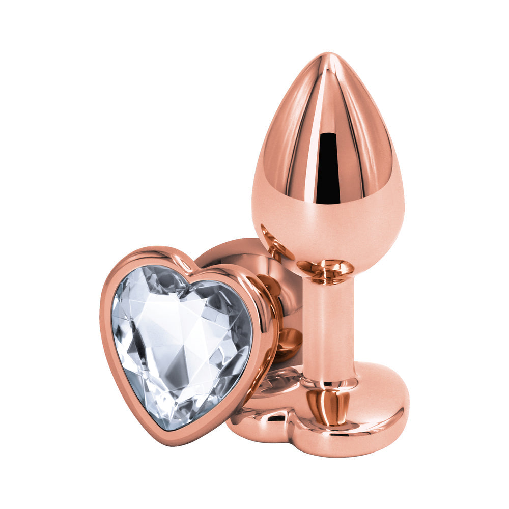 NS Novelties Rear Assets Rose Gold Heart Plug 9