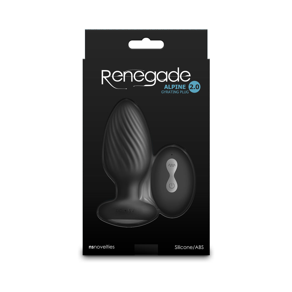 NS Novelties Renegade Alpine 2.0 Gyrating and Vibrating Plug with Remote Black 3