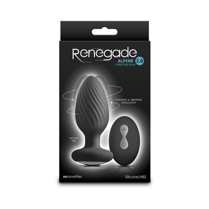 NS Novelties Renegade Alpine 2.0 Gyrating and Vibrating Plug with Remote Black 