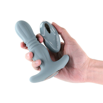 NS Novelties Renegade Gemini Thrusting Anal Plug with Remote Gray 2
