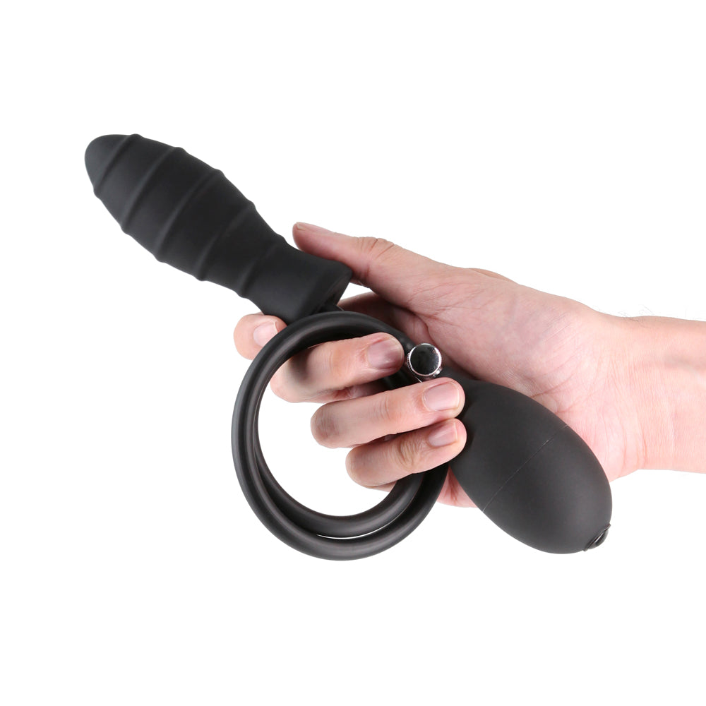 NS Novelties Renegade InflataPlay Inflatable Plug with Grip Black 2