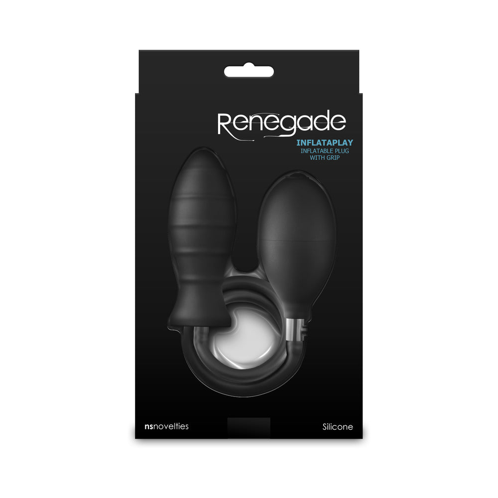 NS Novelties Renegade InflataPlay Inflatable Plug with Grip Black 3