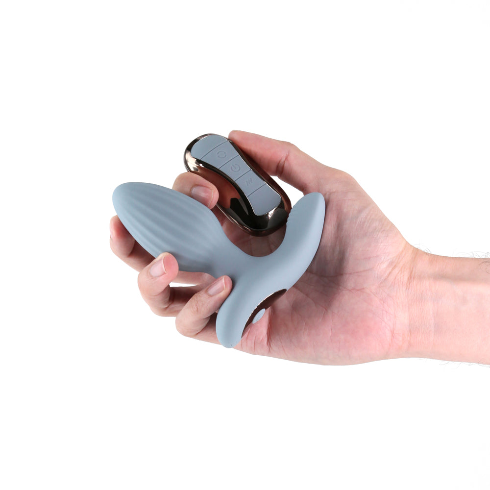 NS Novelties Renegade Summit Rechargeable Gyrating Plug with Remote Gray 2