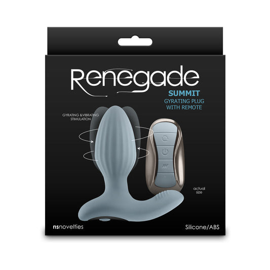 NS Novelties Renegade Summit Rechargeable Gyrating Plug with Remote Gray 