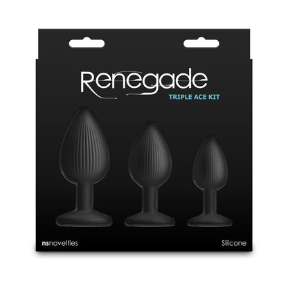 NS Novelties Renegade Triple Ace Plug Kit Black 3