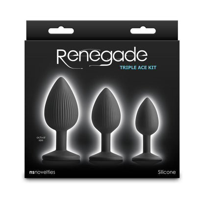 NS Novelties Renegade Triple Ace Plug Kit Black 