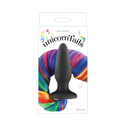 NS Novelties Unicorn Tails Anal Plug Black/Rainbow 