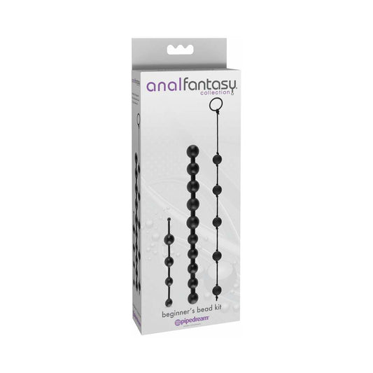 Pipedream Anal Fantasy Collection 3-Piece Silicone Beginner's Bead Kit Black 