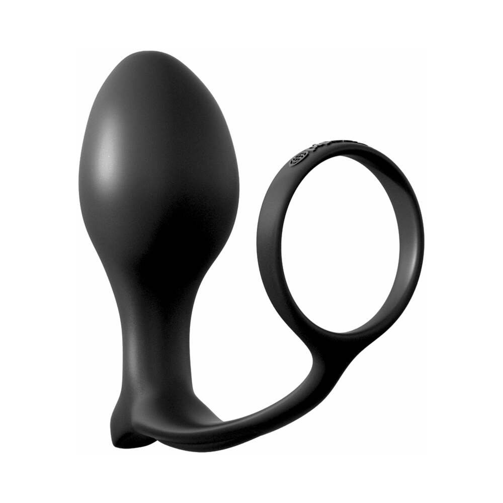 Pipedream Anal Fantasy Collection Silicone Ass-Gasm Cock Ring Advanced Plug Black2