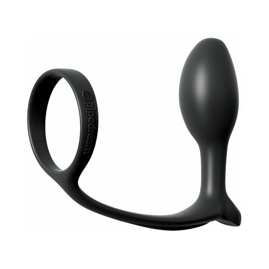 Pipedream Anal Fantasy Collection Silicone Ass-Gasm Cock Ring Beginner's Plug Black1
