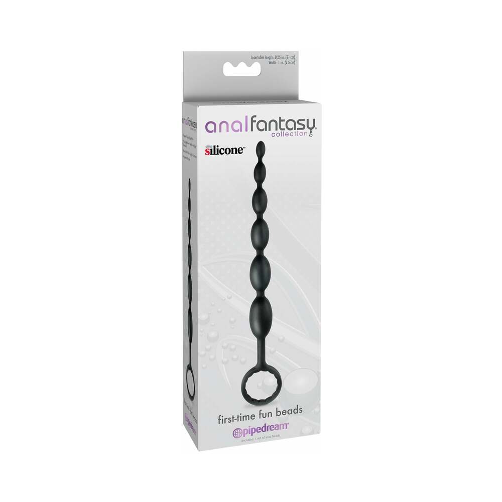 Pipedream Anal Fantasy Collection Silicone First-Time Fun Beads Black 