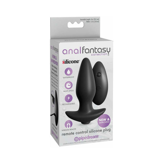 Pipedream Anal Fantasy Collection Vibrating Remote Control Silicone Plug Black 