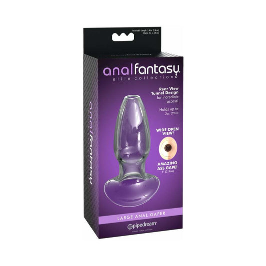 Pipedream Anal Fantasy Elite Collection Anal Gaper Glass Tunnel Plug Clear 