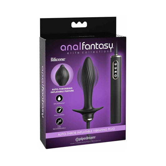 Pipedream Anal Fantasy Elite Collection Auto-Throb Inflatable Vibrating Plug Black 
