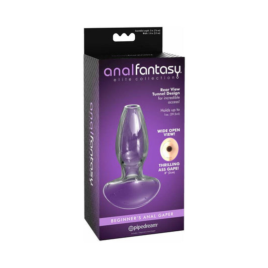 Pipedream Anal Fantasy Elite Collection Beginner's Anal Gaper Glass Tunnel Plug Clear 