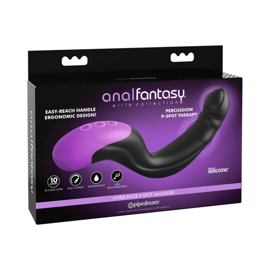 Pipedream Anal Fantasy Elite Rechargeable Silicone Hyper-Pulse P-Spot Massager Black 