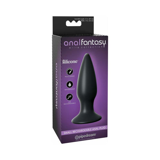 Pipedream Anal Fantasy Elite Small Rechargeable Vibrating Silicone Anal Plug Black 