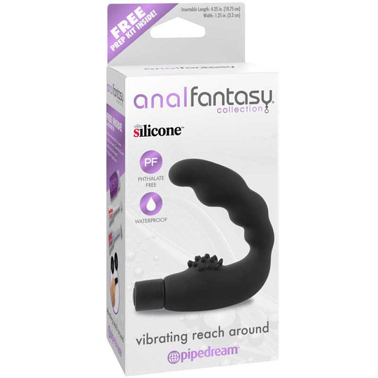 Pipedream Anal Fantasy Silicone Vibrating Reach Around Prostate Massager Black 