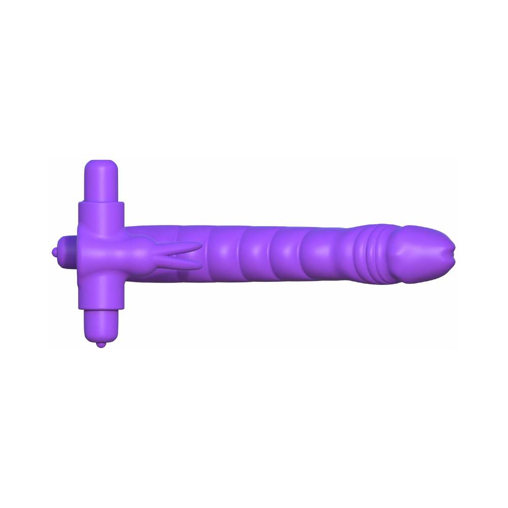 Pipedream Fantasy C-Ringz Double Penetrator Vibrating Rabbit Dual Entry Cockring Purple4
