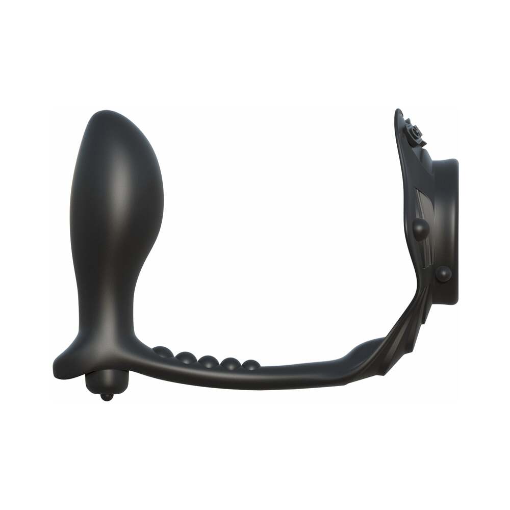 Pipedream Fantasy C-Ringz Rock Hard Ass-Gasm Vibrating Silicone Cockring With Anal Plug Black2