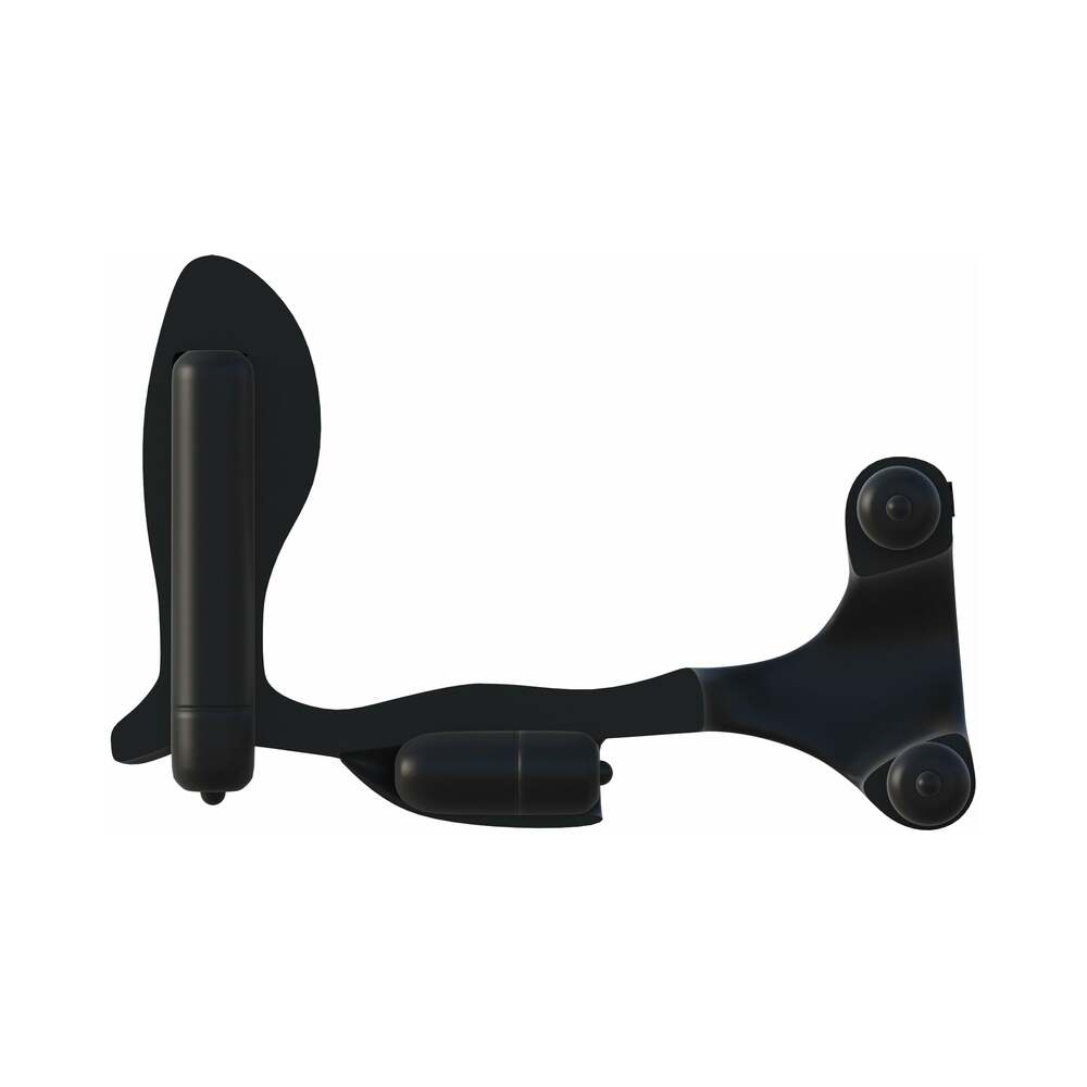 Pipedream Fantasy C-Ringz Ultimate Ass-Gasm Vibrating Silicone Cockring With Anal Plug Black2
