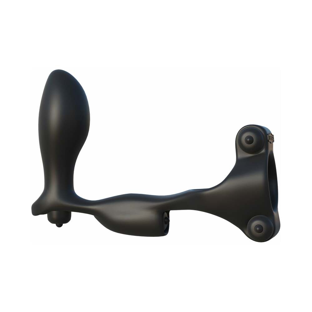 Pipedream Fantasy C-Ringz Ultimate Ass-Gasm Vibrating Silicone Cockring With Anal Plug Black3