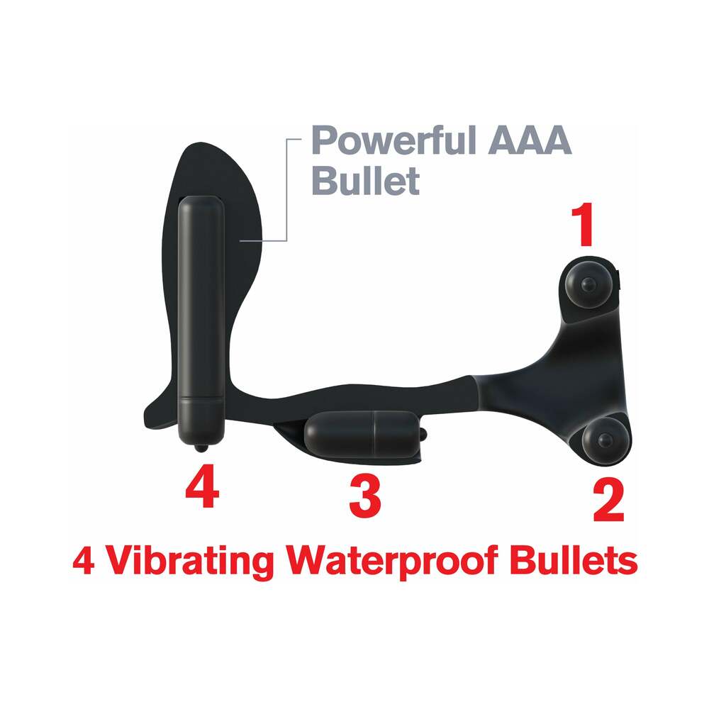 Pipedream Fantasy C-Ringz Ultimate Ass-Gasm Vibrating Silicone Cockring With Anal Plug Black4