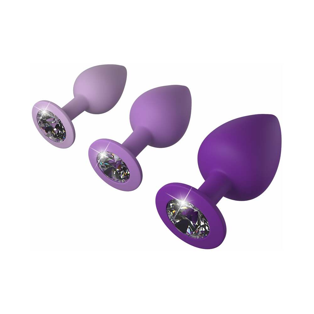 Pipedream Fantasy For Her 3-Piece Silicone Her Little Gems Trainer Plug Set Purple2