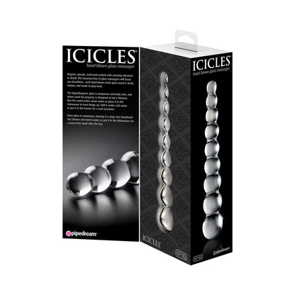 Pipedream Icicles No. 2 Beaded 8.5 in. Glass Dildo Clear 4