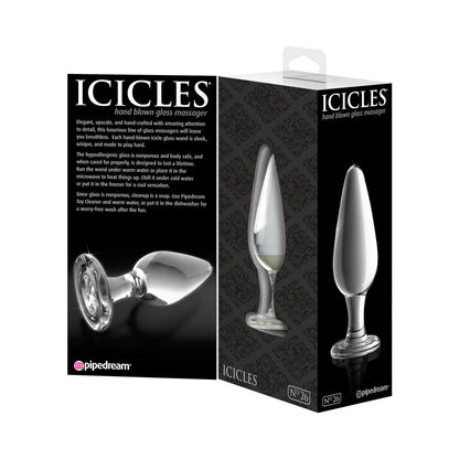 Pipedream Icicles No. 26 Glass Anal Plug 4.5 in. Clear 4