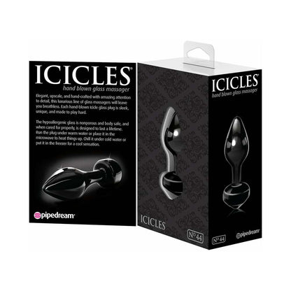 Pipedream Icicles No. 44 Glass Anal Plug 3.25 in. Black 2