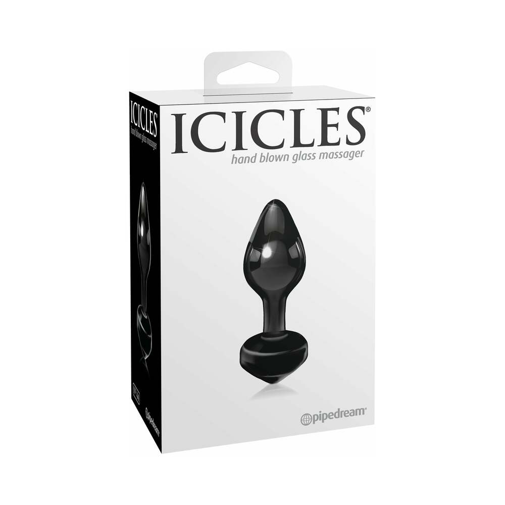 Pipedream Icicles No. 44 Glass Anal Plug 3.25 in. Black 