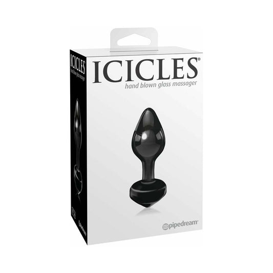 Pipedream Icicles No. 44 Glass Anal Plug 3.25 in. Black 