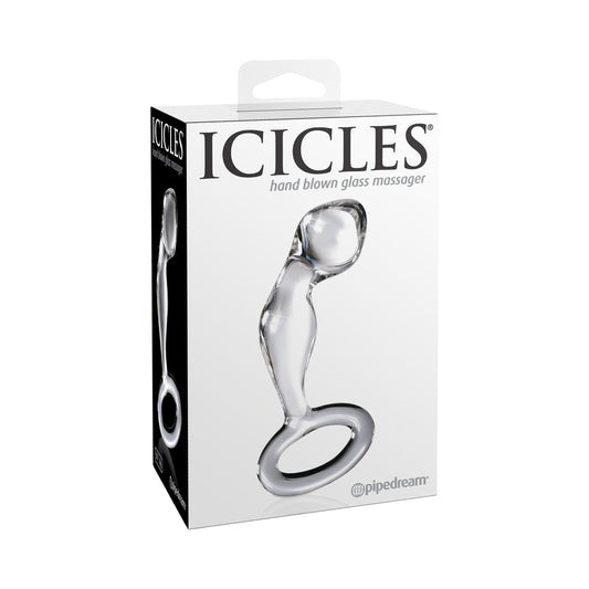 Pipedream Icicles No. 46 Glass Prostate Massager 3.5 in. Clear 