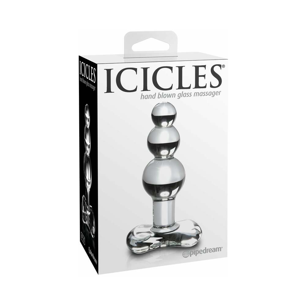 Pipedream Icicles No. 47 Beaded 4 in. Glass Anal Plug Clear 