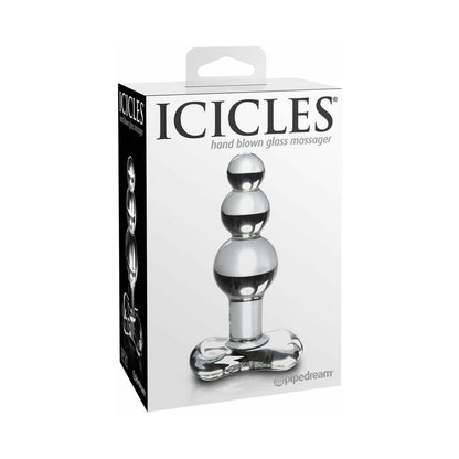 Pipedream Icicles No. 47 Beaded 4 in. Glass Anal Plug Clear 