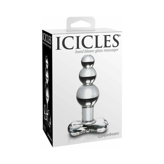 Pipedream Icicles No. 47 Beaded 4 in. Glass Anal Plug Clear 