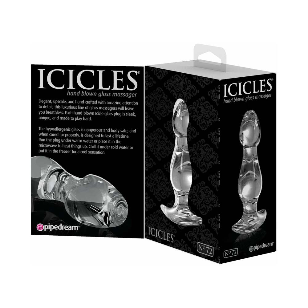 Pipedream Icicles No. 72 Glass Anal Plug Clear 2