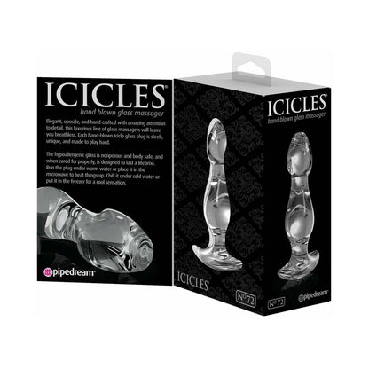 Pipedream Icicles No. 72 Glass Anal Plug Clear 2