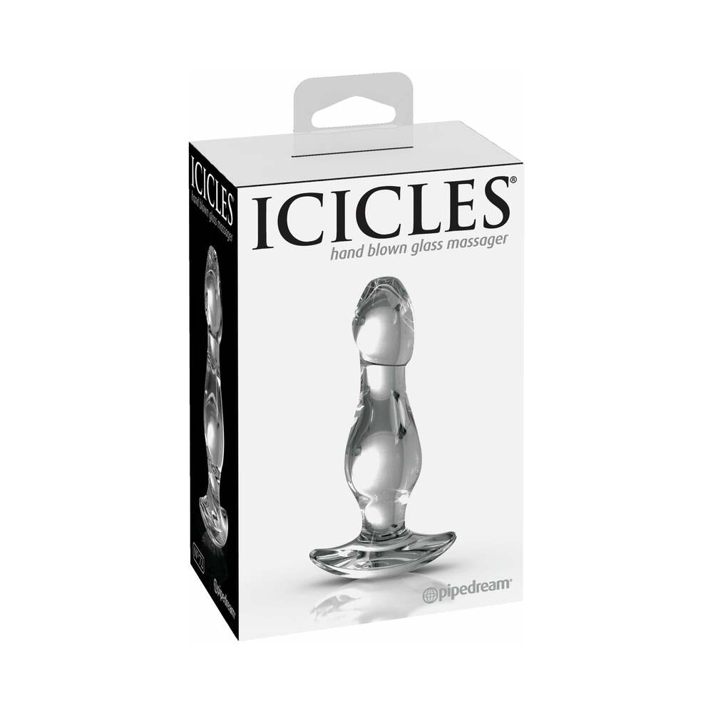 Pipedream Icicles No. 72 Glass Anal Plug Clear 