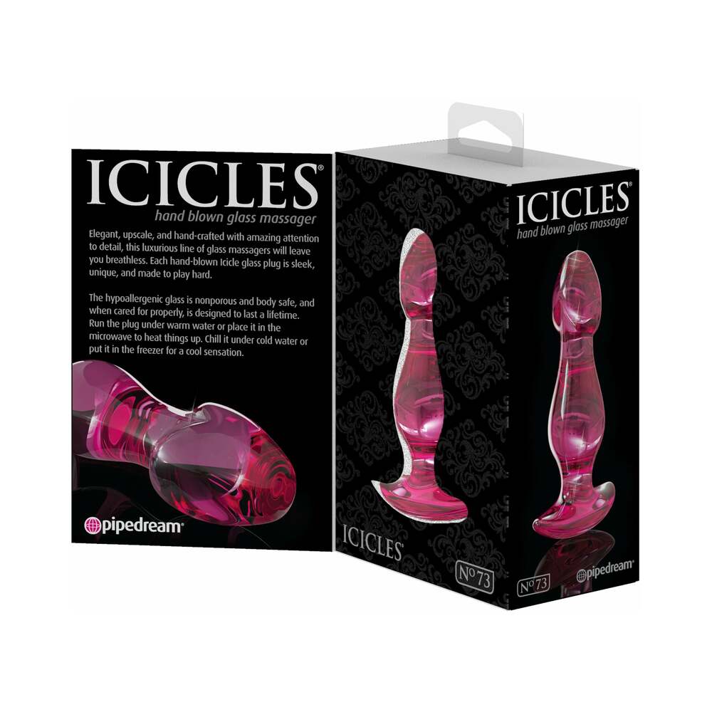 Pipedream Icicles No. 73 Glass Anal Plug Pink 2