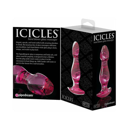 Pipedream Icicles No. 73 Glass Anal Plug Pink 2